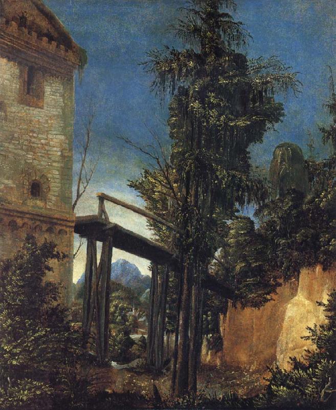 ALTDORFER, Albrecht Landscape with a Footbridge oil painting picture